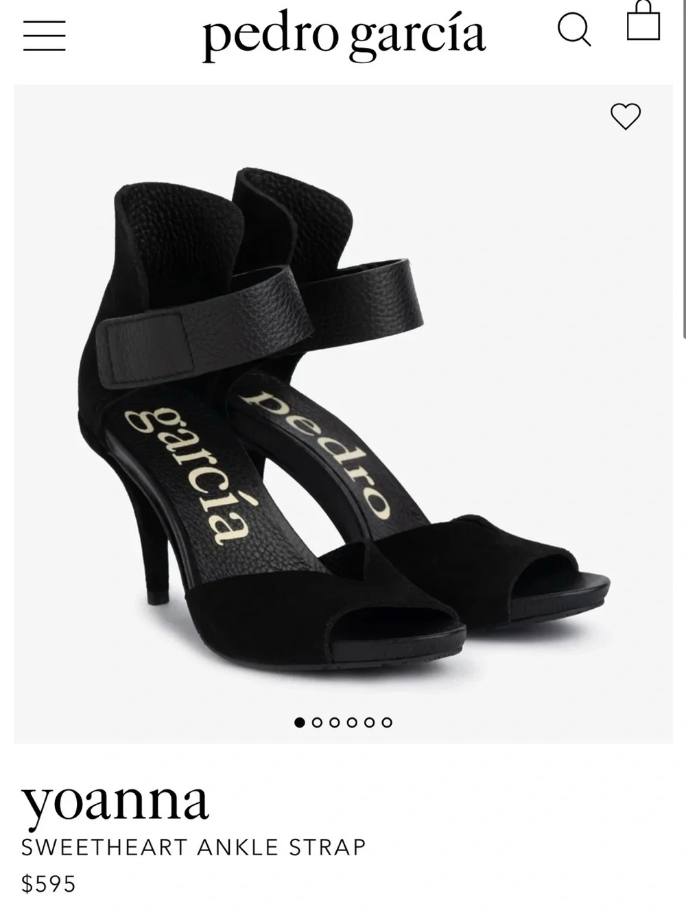 Pedro Garcia-Sweetheart Ankle Straps blk